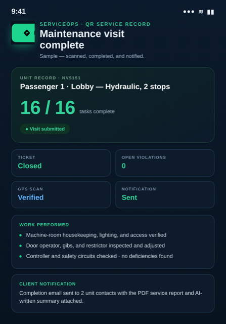 QR service record